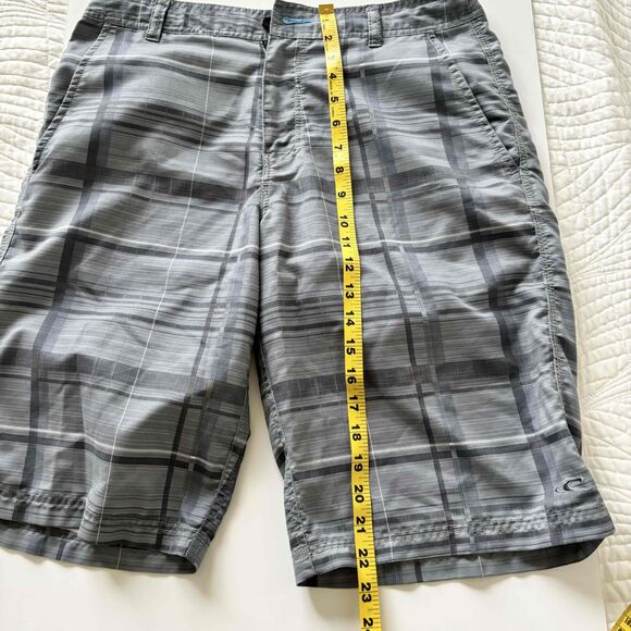ONeill Mens Gray Plaid Button Zip Fly Golf Shorts Size 31 Summer Vacation - Picture 9 of 9